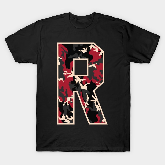 Initial Capital Letter R Camo Alphabet Gift Women Men Kids T-Shirt by teeleoshirts